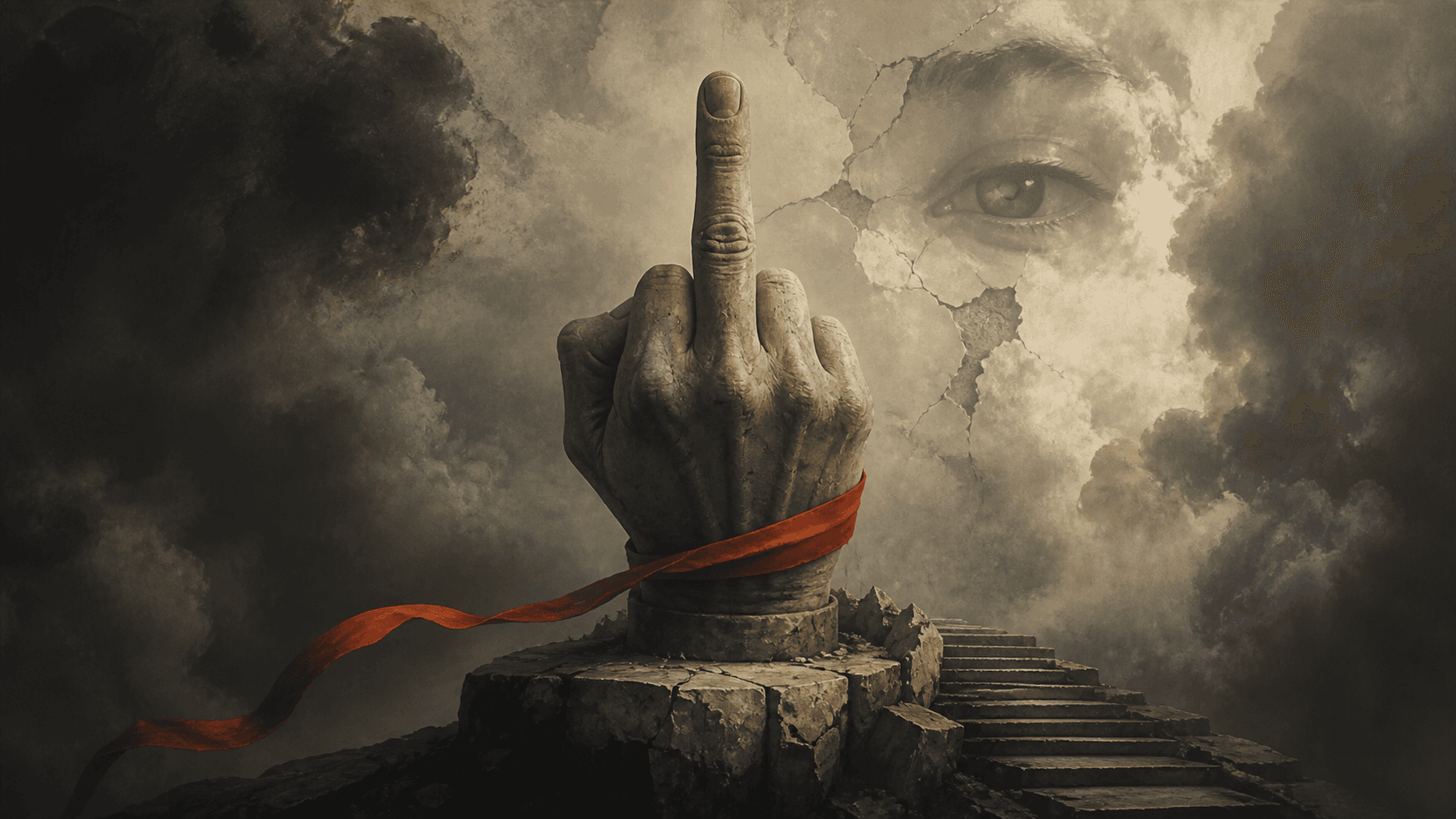 Original Haemlet illustration for paradox: That middle finger is for those who don’t think too highly of me because of their inability to see what is really staring at them in the face, so I don’t give a F**k what you...