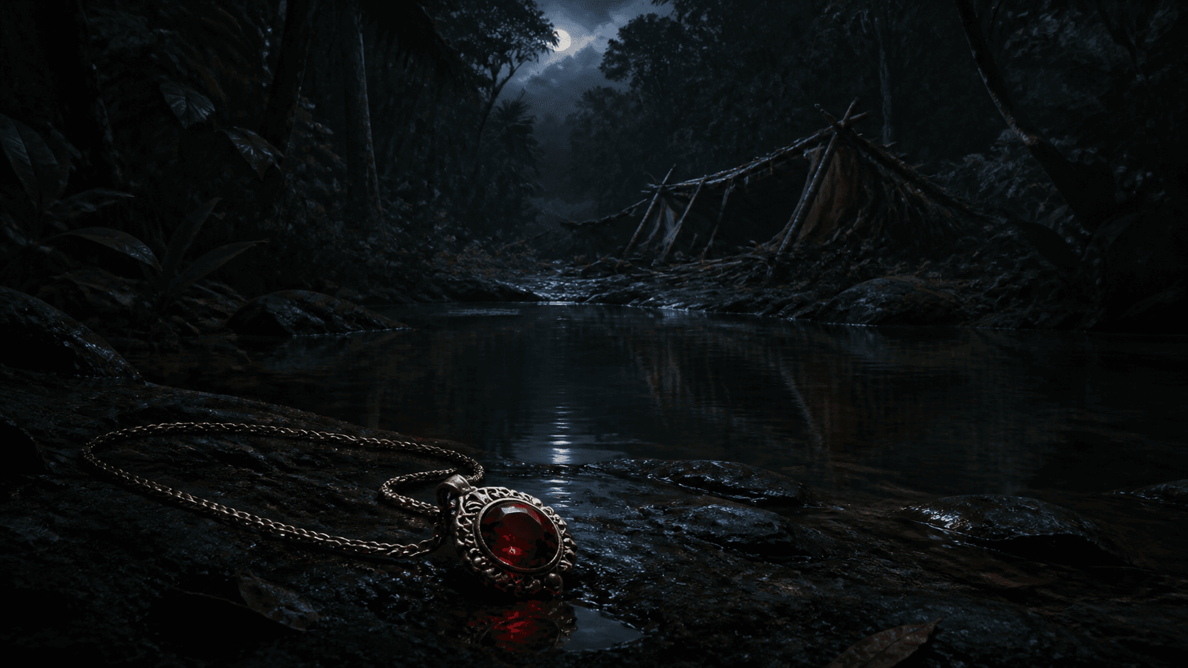 Original Haemlet illustration for vainglory: Amaka finds a forbidden necklace that turns vanity into an appetite with no end.