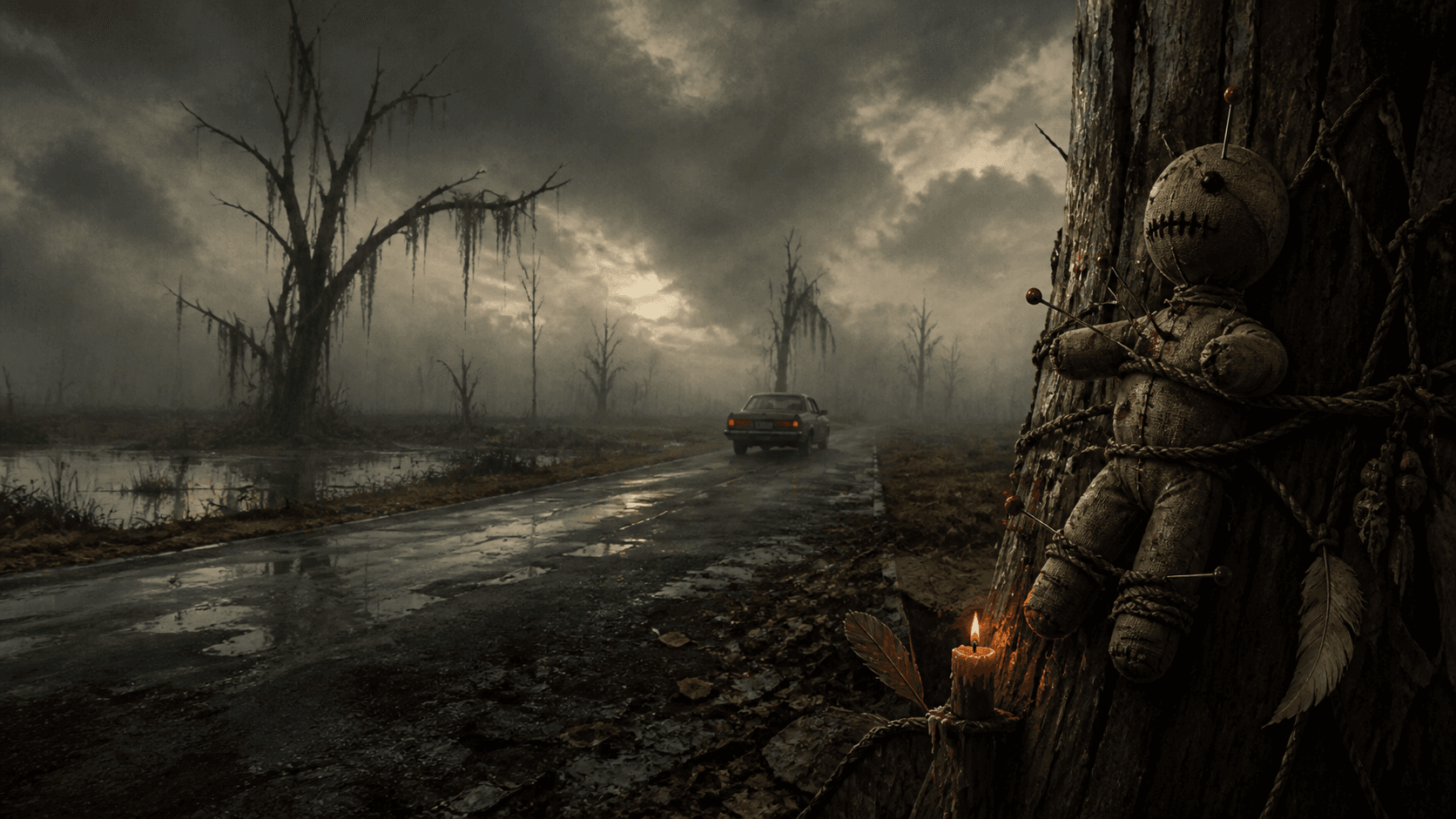 Original Haemlet illustration for voodoo: What started as a celebration with a road trip filled with adventures and healing for we all became a series of macabre and sinister experience in the long run. It seemed like...